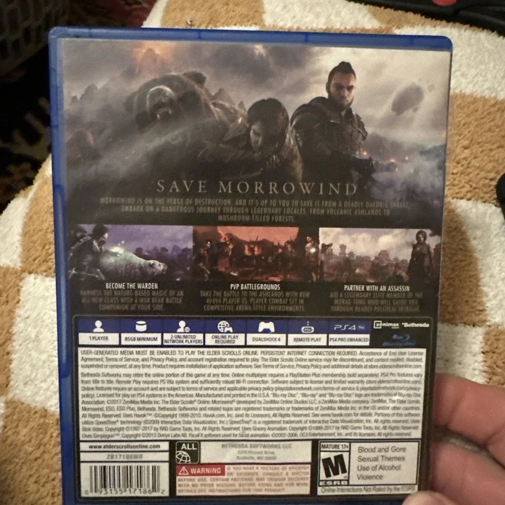 The Elder Scrolls Online Morrowind Sony PlayStation 4 PS4 Bethesda 2017